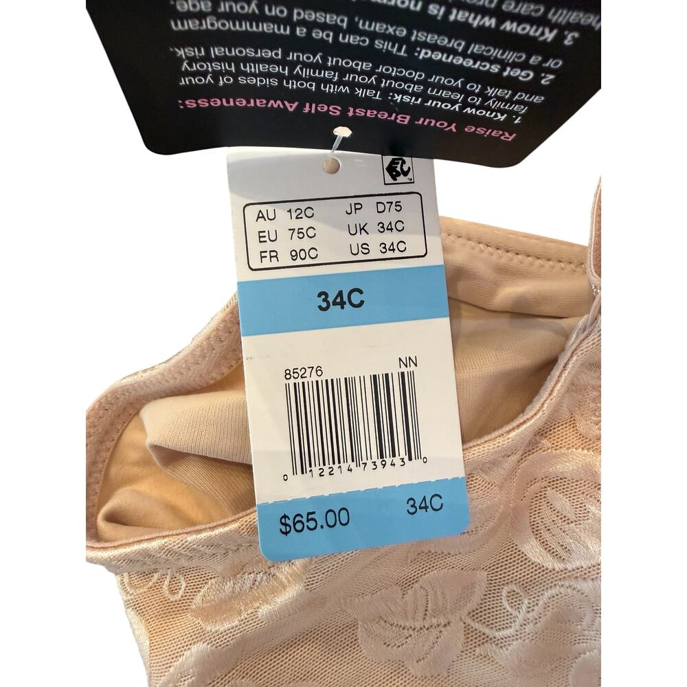 Wacoal Women's Beige Awareness Non Padded Non-Wired Full Support Bra Size 34C - Picture 10 of 10